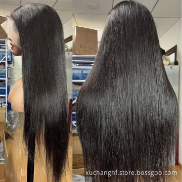 Film HD Transparent Swiss Lace Natural Human Hair Lace Front Wigs ,Thin Pre-Plucked Raw HD Lace Frontal Wigs For Black Women